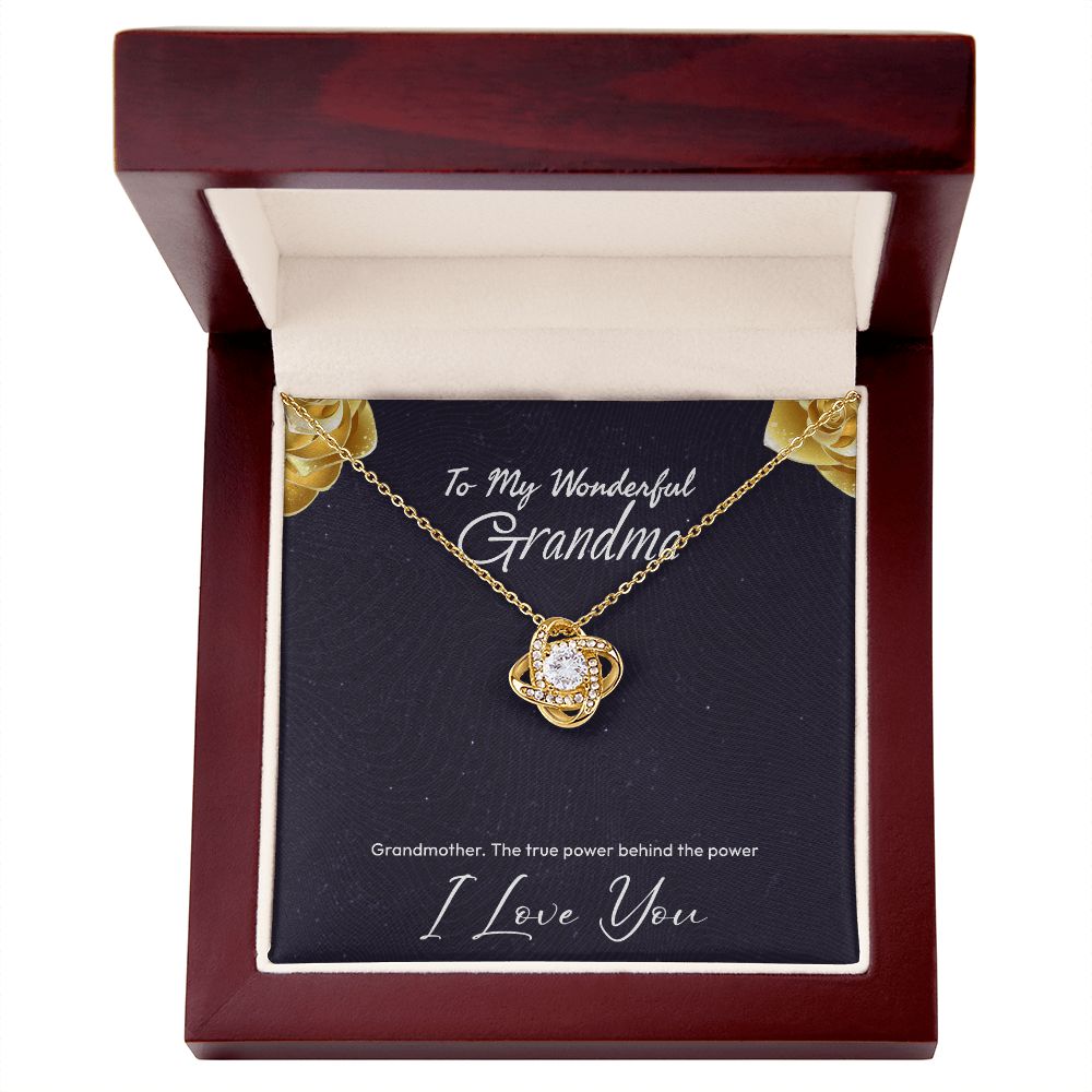 Love Knot Necklace with White/Yellow Gold and zirconia stone