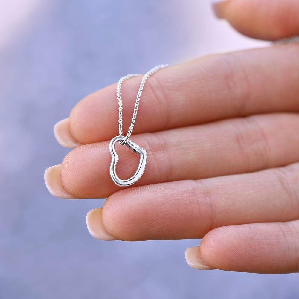 Delicate Heart Necklace with White/Yellow Gold Variant
