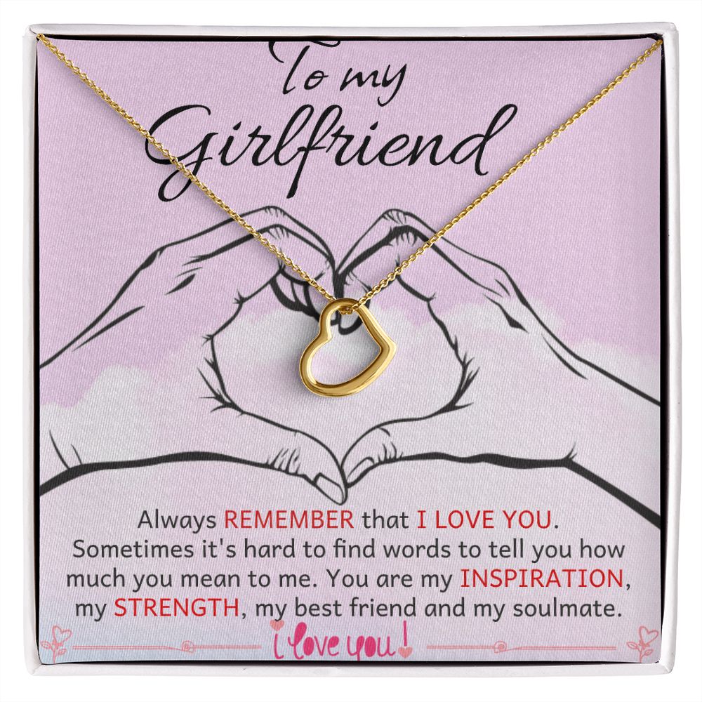 Delicate Heart Necklace with White/Yellow Gold Variant