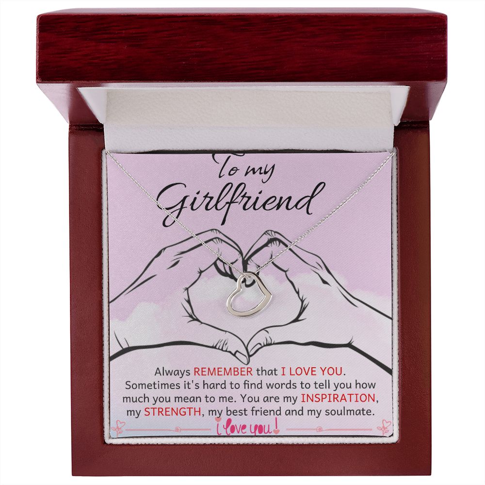 Delicate Heart Necklace with White/Yellow Gold Variant