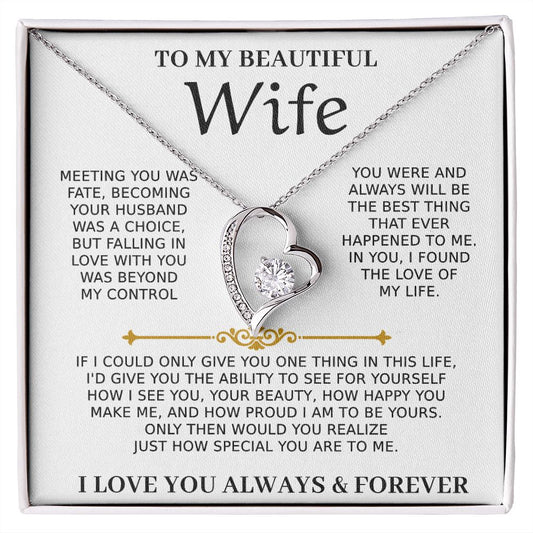 To My Beautiful Wife - Forever Love Necklace Gift Set