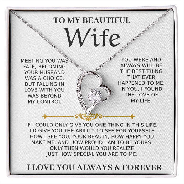 To My Beautiful Wife - Forever Love Necklace Gift Set